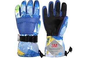 Pnosnesy Ski Gloves, Warmest Waterproof and Breathable Snow Gloves for Cold Weather, Fits Both Men & Women,for Parent Child Outdoor