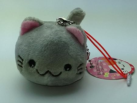 Amazon スマホのストラップ まんまるにゃんこ ミニぬいぐるみマスコット イヤホンジャックに差込んでスマホに取付け Iphone Android グレー アニメ 萌えグッズ 通販