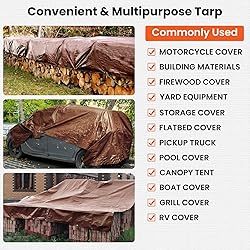 Winpull Tarp 10x12FT, Large 16 Mil Heavy Duty