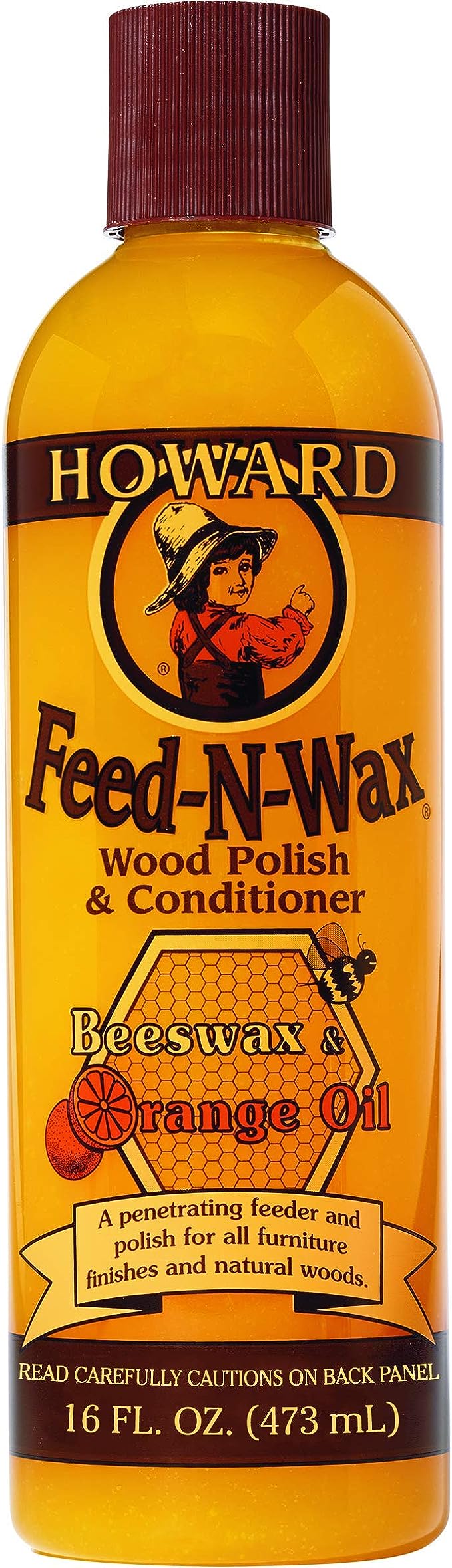 Howard Fw0016 473ml Or 16oz Feed N Wax Wood Polish Conditioner Orange 16 Ounce Amazon Co Uk Diy Tools
