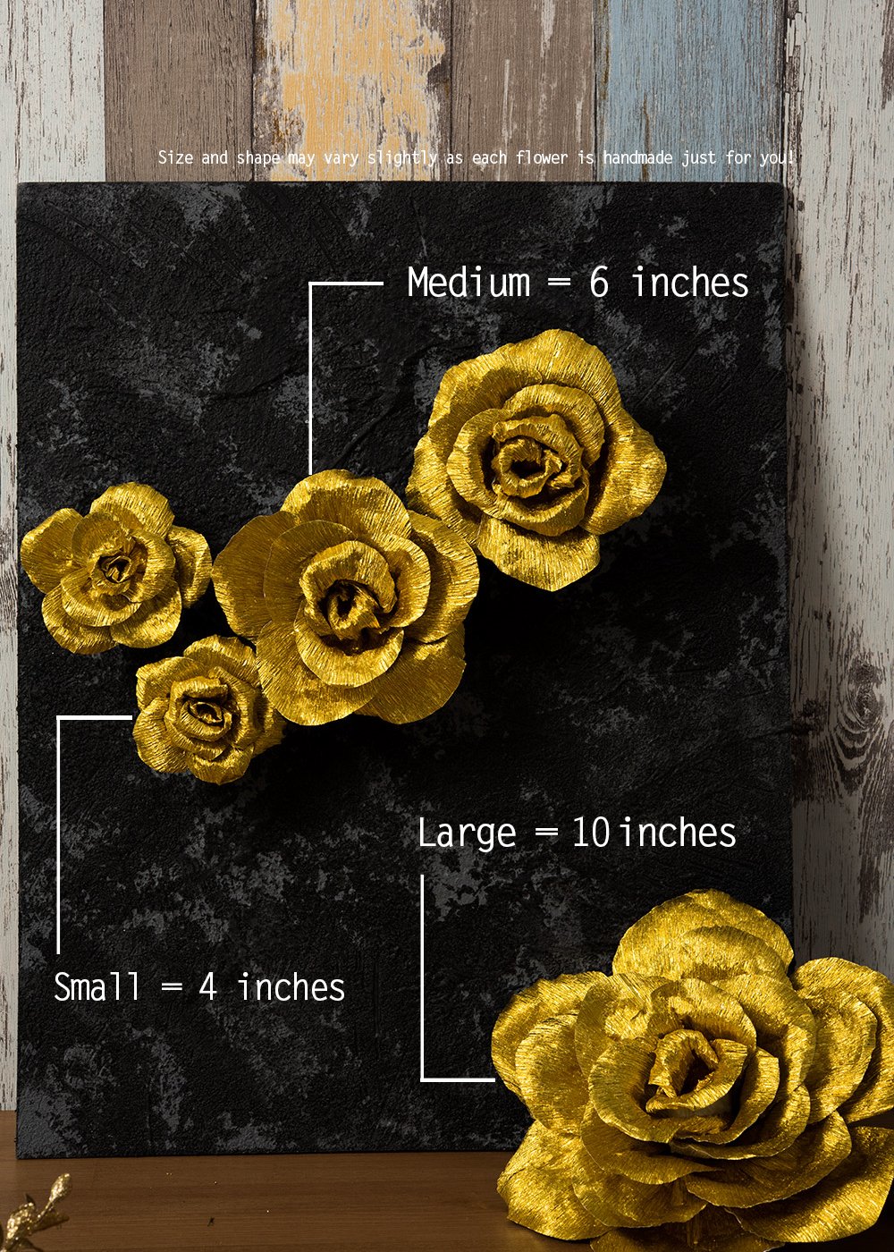 格安人気 ペーパーフラワー装飾ウェディング背景 ベビーシャワー 保育園壁の装飾 クレープ紙の花 手作り花shinyゴールドローズセット5 ガーデンパーティー写真ブース バレンタインの日 B078lttg5n 代引不可 Www Irispicture De