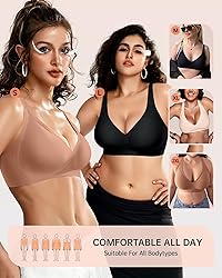 OEAK Womens Deep V Bras Wireless Comfortable Bra