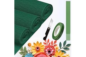Crepe Paper Roll (9.8Inch x 8.2Ft/3Rolls),DIY Gift Crepe Paper Sheet Color Paper Flower Set for Birthday Decoration, Party De
