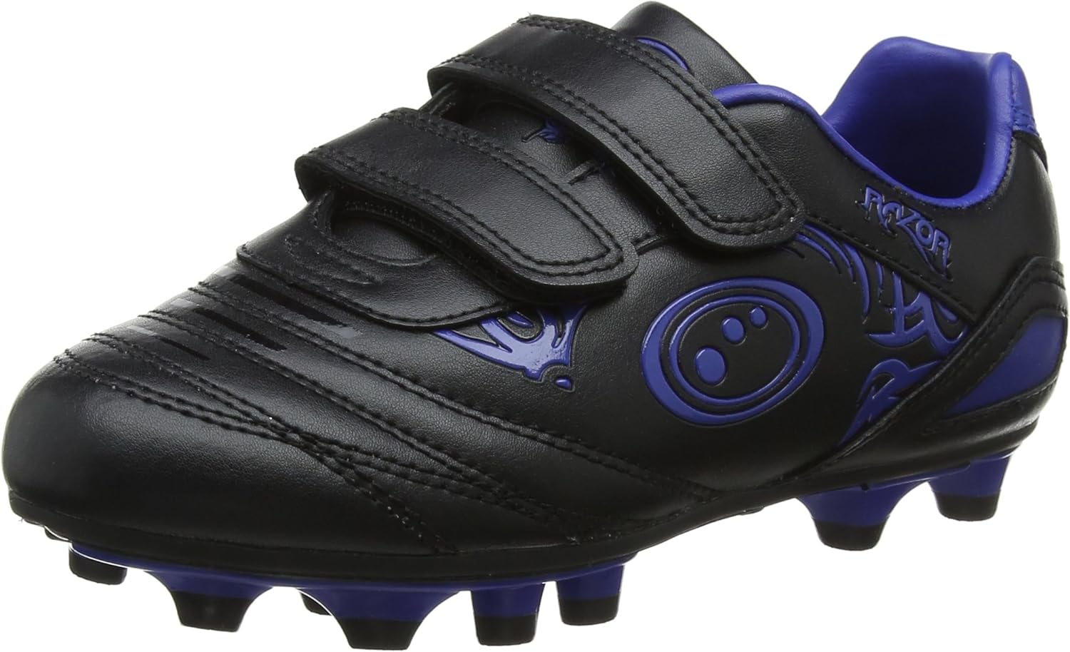 Optimum Razor Strap Moulded Kids Football Boot Black/Blue