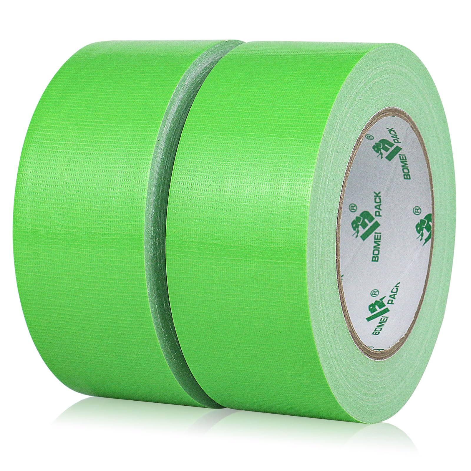 BOMEI PACK 2 Rolls Grass Green Duct Tape 2 inch Reinforced Strong Sticky Ducts Fixing Gaffer Tape 48mm x 30Y for Repairing,Heavy Duty Moving Sealing Bundling,Decoration Craft Labeling