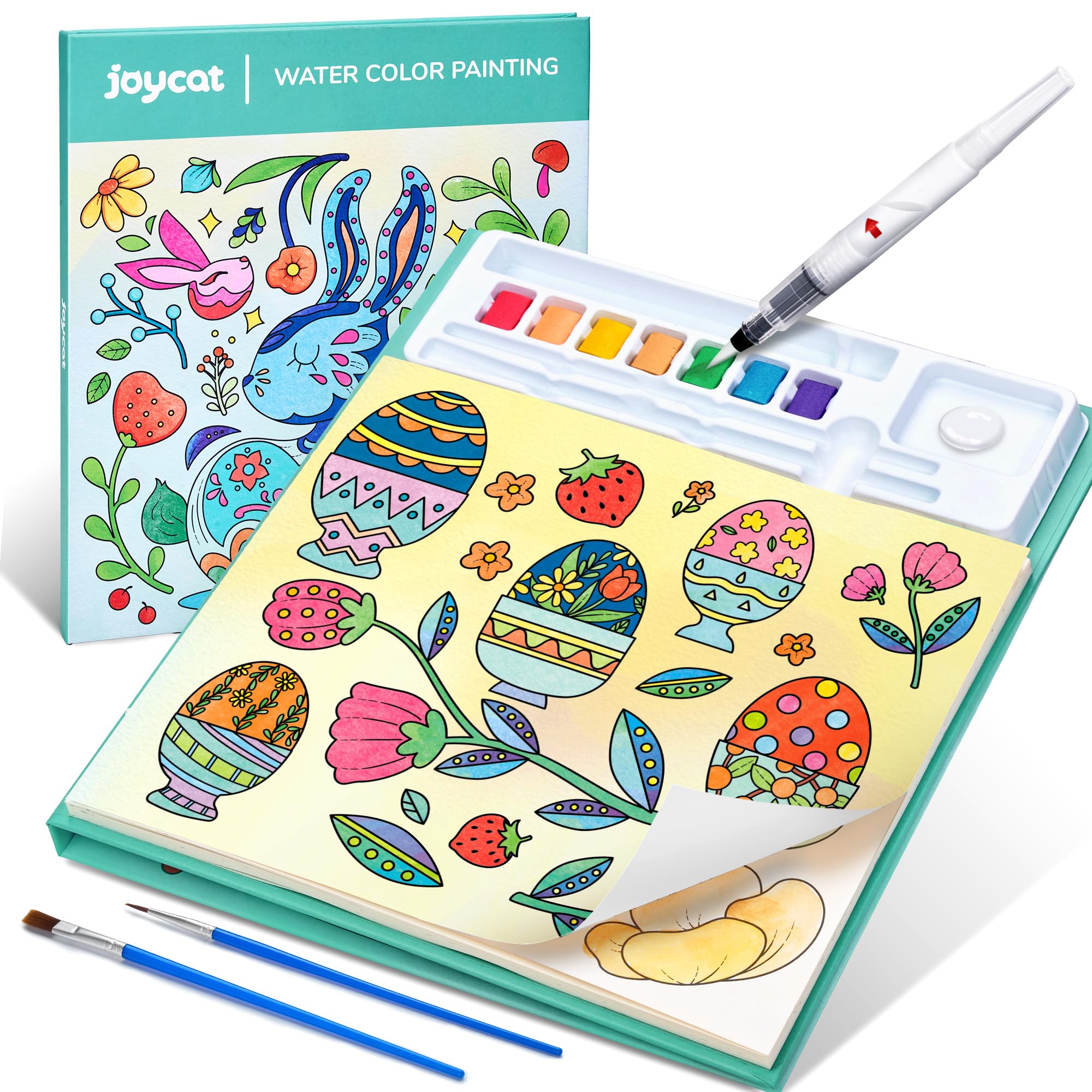 JoyCat Paint with Water Coloring Books for Toddlers, Watercolor Painting Sets for Kids Ages 3-5 4-8, Arts and Crafts Drawing Activities Toy Birthday Gift for Boys Girls (Light Green)