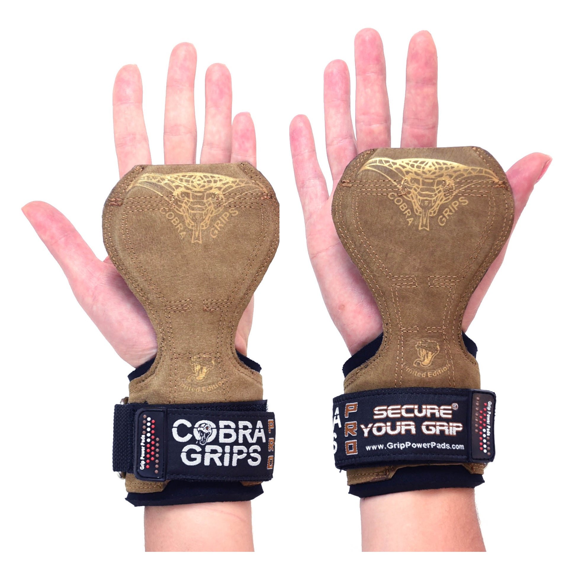 Cobra Grips FIT Leather Weight Lifting Gloves Heavy Duty Straps, Alternative to Power Lifting