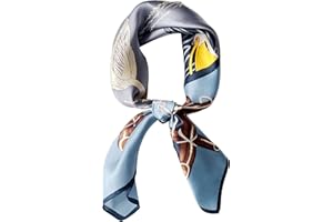 Konblimc 100% Pure Mulberry Silk Scarfs Neck Scarf for Women Medium Square Scarf Neckerchief Girl Silk Hair Scarf 27" x 27"
