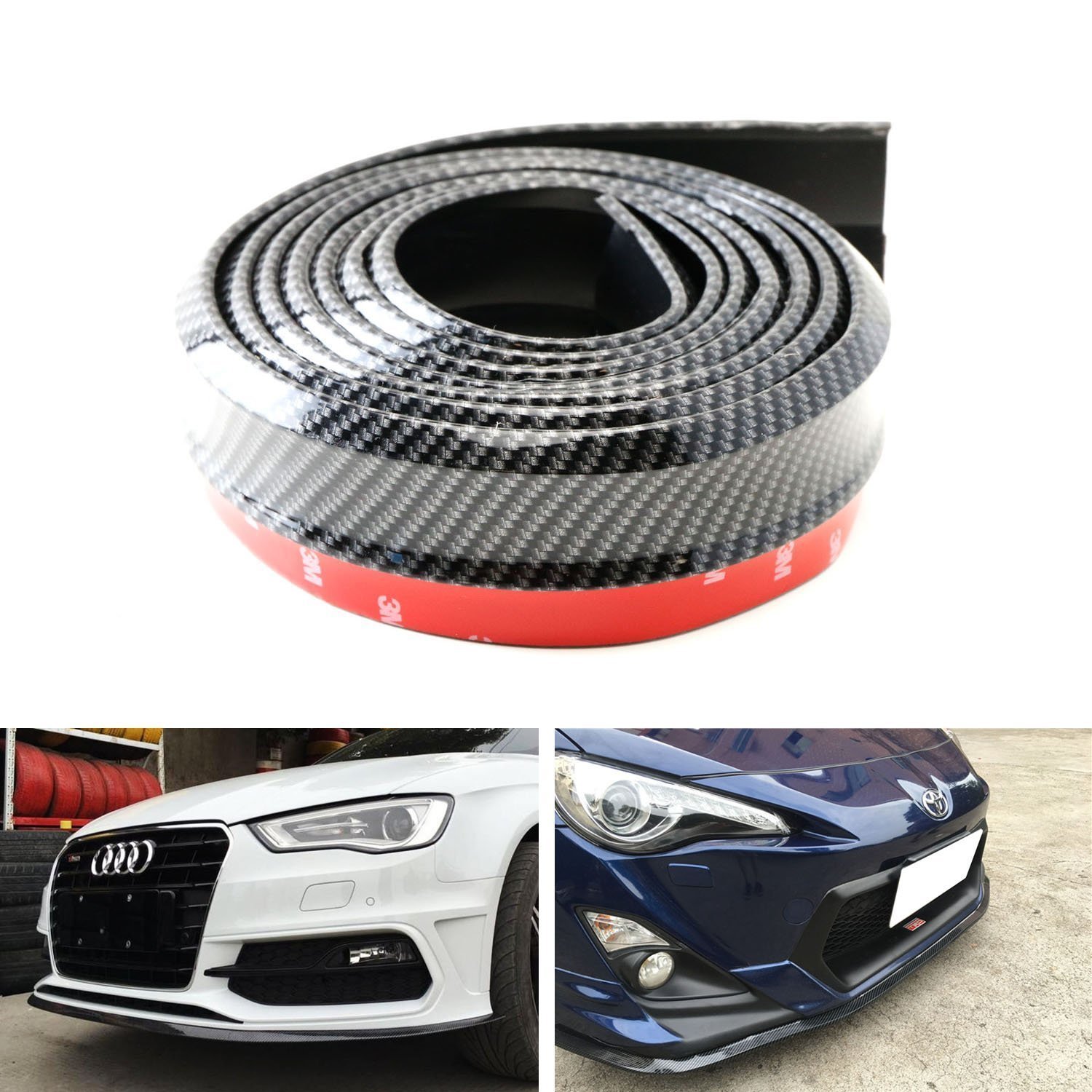 Buy EJ's SUPER CAR 2.5M/8.2ft Universal Car bumper spoiler Lip Side Skirt Protector Rubber Strip