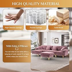 Wrofly U-Shaped Sectional Sofa Couch, 114" Comfy