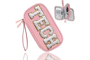 COSHAYSOO Electronic Travel Case Cable Cord Charger Organizer Pouch Bag Airplane Essentials Unique Birthday Christmas Gifts for Women College Teen Girls Traveler Accessories (Light Pink)