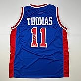 Facsimile Autographed Isiah Thomas Detroit Blue Reprint Laser Auto Basketball Jersey Size Men's XL