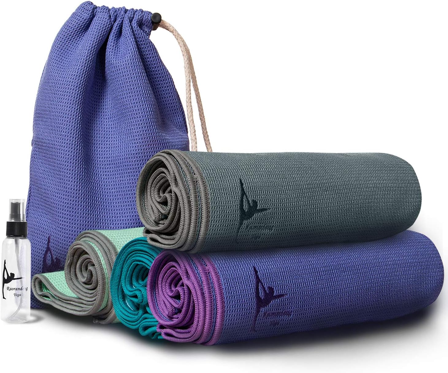RaoRanDang Non Slip Yoga mat with Instructions Poses Eco Friendly Rubber for Hot Yoga and Bikram, Free Carry Bag 72"X26"