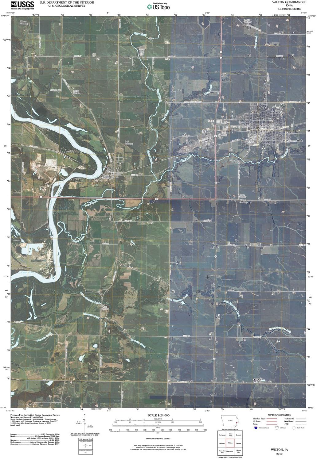 2010 Wilton, IA Iowa USGS Historical Topographic Map