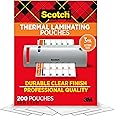 Scotch Thermal Laminating Pouches,200 Pack Laminating Sheets,3 Mil,8.9 x 11.4 Inches, Education Supplies & Craft Supplies, Fo