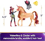 Unicorn Academy Valentina & Cinder Set with Riding Accessories Hair Styling Tool view 2