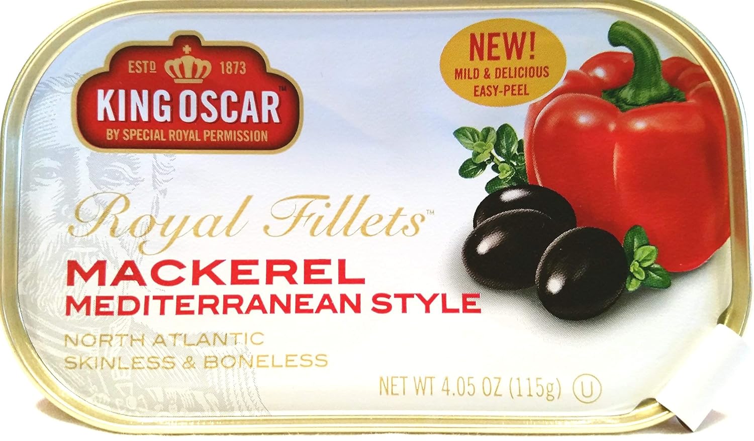 King Oscar Skinless and Boneless Mediterranean Style Mackerel Fillets, 4.05 oz