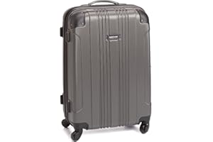 Kenneth Cole REACTION Out of Bounds Lightweight Hardshell 4-Wheel Spinner Luggage, Charcoal, 24-Inch Checked