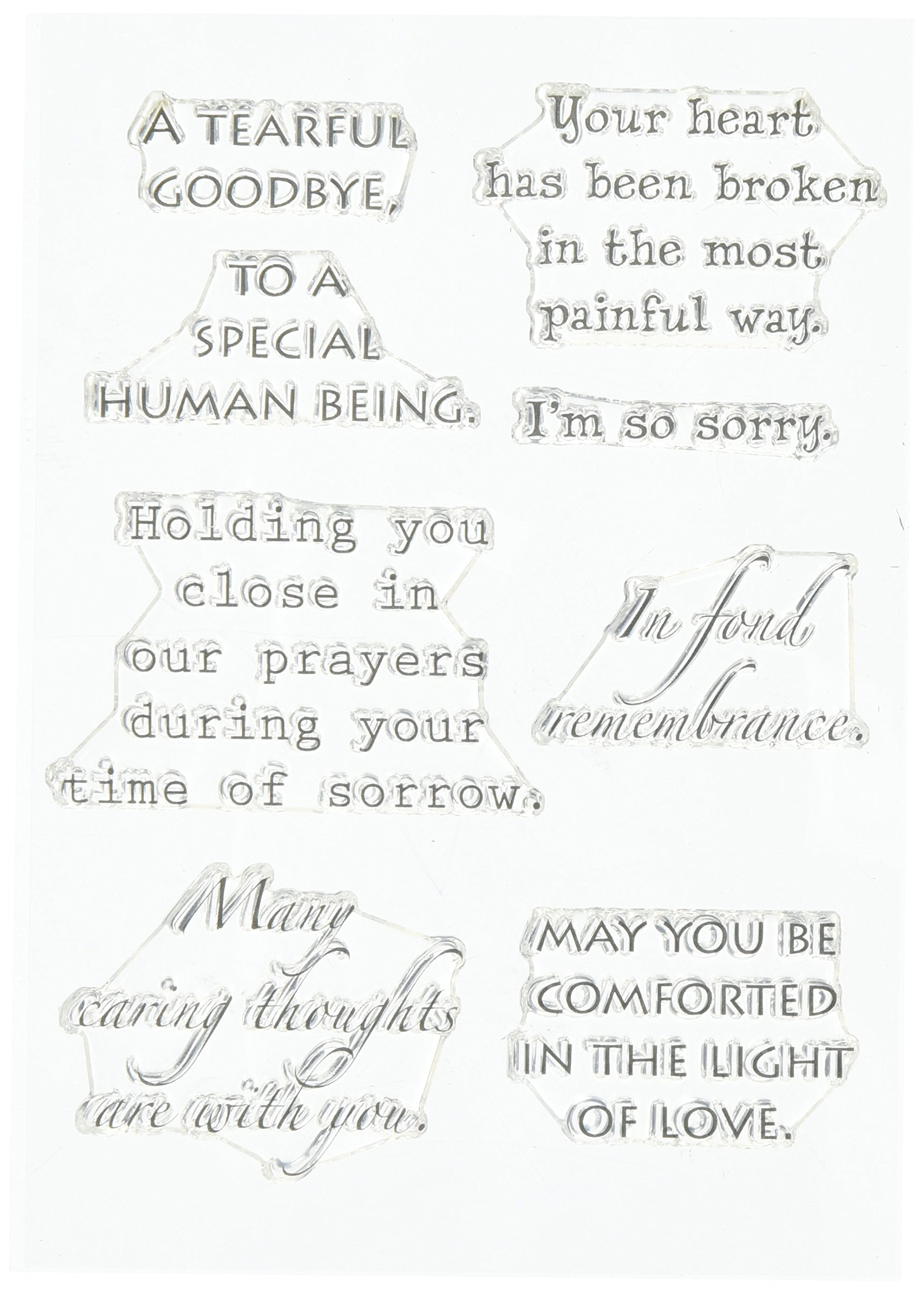 Stampers Anonymous Rubber Words to The Rescue Clear Stamp Set 8-inch x 4.5-inch, Sympathy