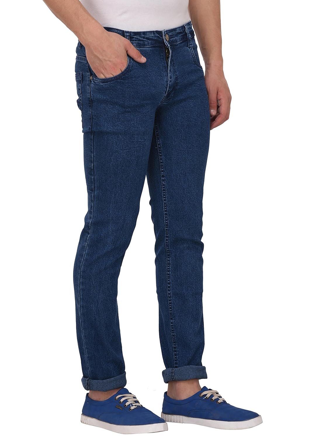 studio nexx men's regular fit stretch jeans (dark blue)