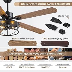 Farmhouse Ceiling Fan with Light and