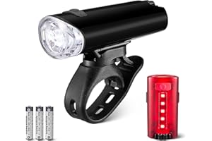 �鶹�� Basics Bike Lights for Day/Night Riding, Bicycle Lights Front and Back, Headlight Black, Taillight Red