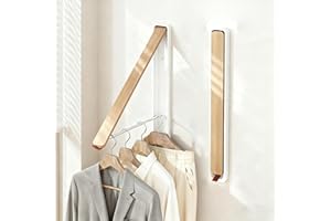 Clothes Drying Rack Wall Mounted for Laundry, Retractable & Foldable Clothes Hanger, Indoor Outdoor Wall Dryer Rack Organizat