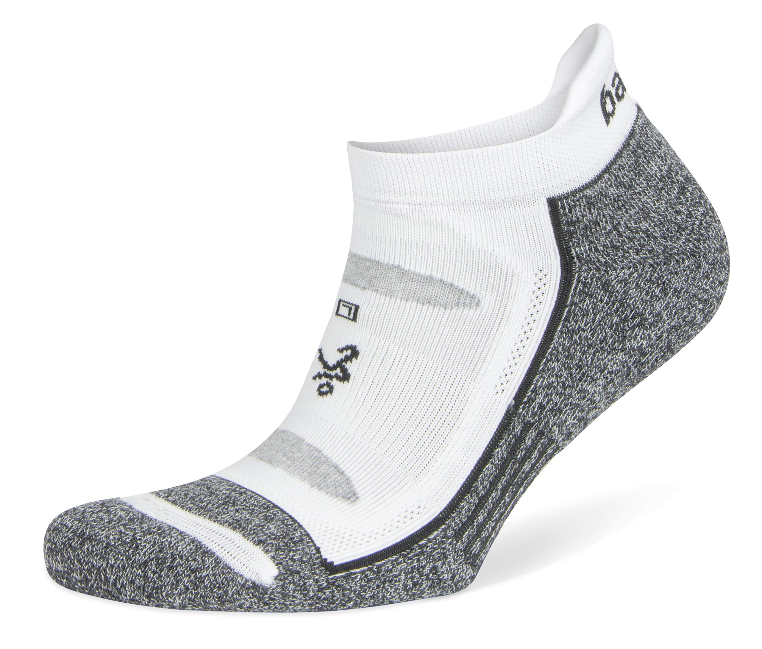 Photo 1 of Balega Blister Resist Performance No Show Athletic Running Socks for Men and Women (1 Pair), White/Grey, Medium