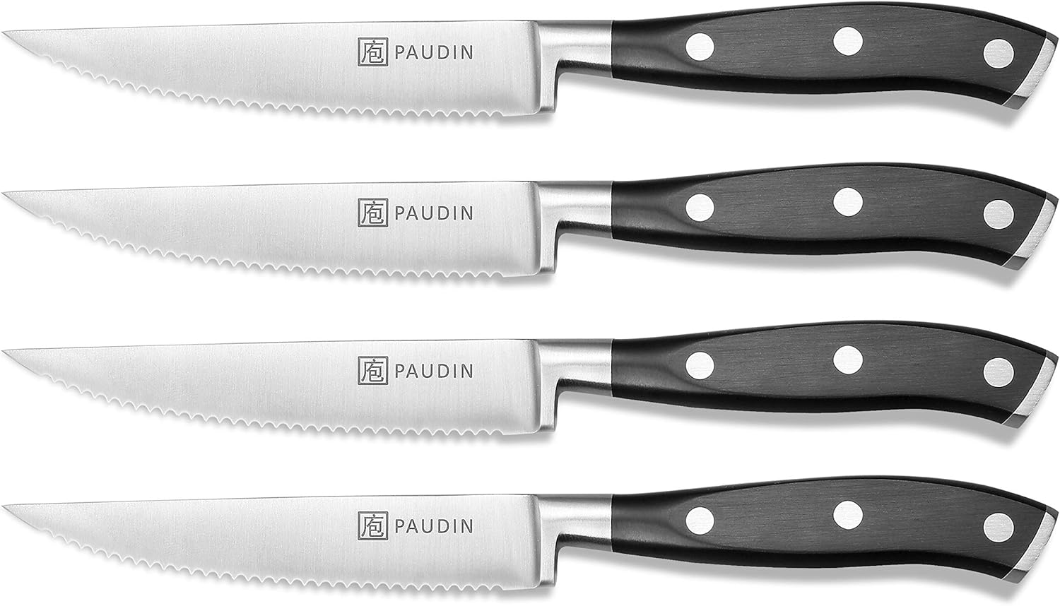 Amazon.de PAUDIN Steakmesser Set, Besteckmesser 4teilig scharfes