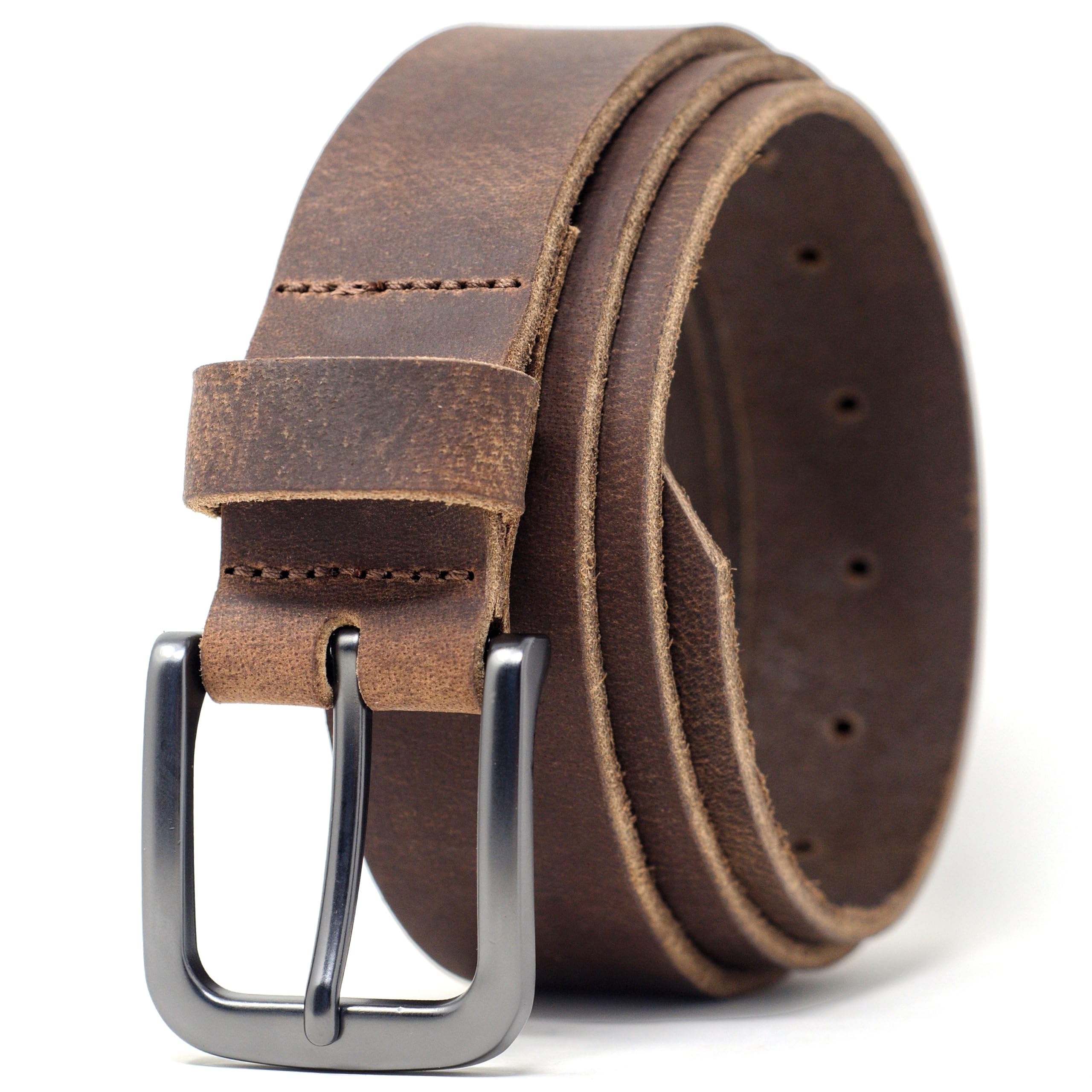 Ashford Ridge Men’s 35mm Full Grain Leather Belt – Classic Casual & Formal Belt with Matte Buckle – Made in England - Vintage Brown Small — image 1