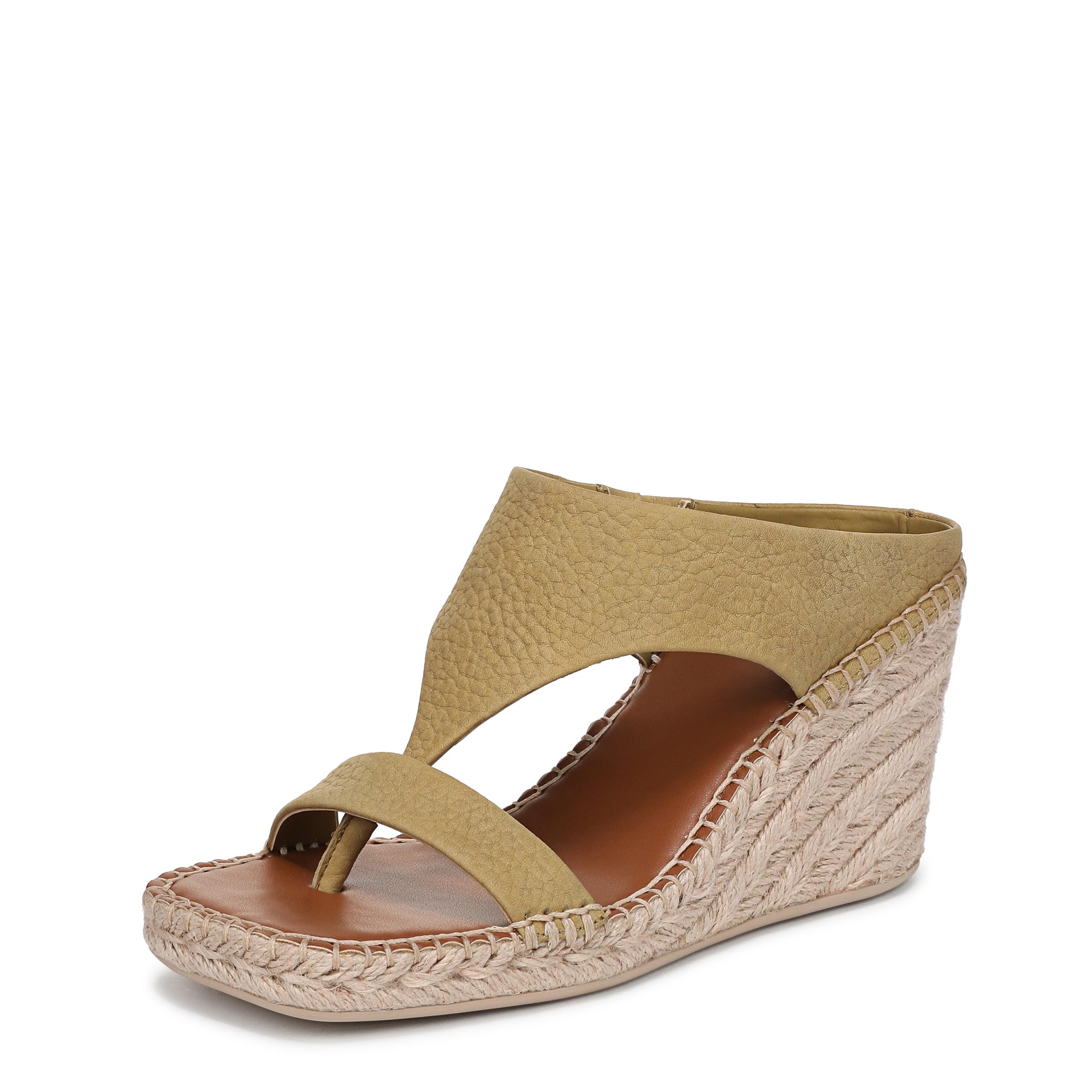 Franco Sarto Women’s Farren Espadrille Wedge Sandal Fern Green Tumbled Leather 5.5 M