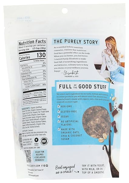 PURELY ELIZABETH, GRANOLA ANCIENT GRAIN VANILLA CHOCOLATE CHIP, 12 OUNCE