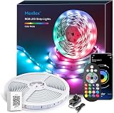 Mexllex Led Strip Light 15M Bluetooth App Remote RGB Music Sync
