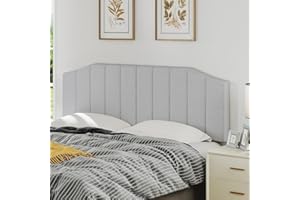 Furpopup King Size Headboard Only, Linen Upholstered Headboard King/California King Size Wall Mount and Bed Frame Mount, Featuring High-Density Sponge Padding Easy Assembly Comfort Style-Linen Gray