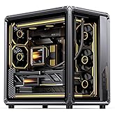 JONSBO X400 Gray ATX PC Case, Back-Connect Desktop Case,MB Auxiliary Air Guidance Cooling System, E-Sport Assistant,2 Sides SP 360 AIO,SP 427mm GPU, ATX<180mm,Compatibility/Heat Dissipation,Gray