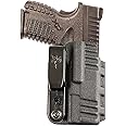 DeSantis Slim-Tuk Gun Holster, Inside The Waistband Holster, Tuck-Able 360 C-Clip, Fits Springfield XDS 3.3", XDS MOD 2 3.3", Springfield XDS MOD 2 OSP 3.3" W/RED DOT, Ambidextrous, Black