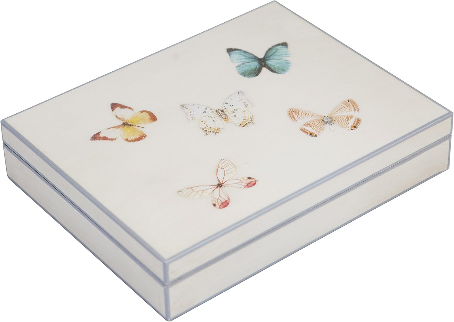 Fundashop Caja de Gemelos Mariposas Hueso, Madera, 19x14.5x4 cm: Amazon.es: Hogar