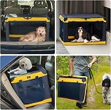 A 4 Pet Dog Travel Crate Large Foldable Soft Crate with Lockable Zipper view 5