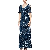 Amazon.com: S.L. Fashions Women's Sequin Fit and Flare Dress, Black Petite  3/4 Sleeve, 4P : Clothing, Shoes & Jewelry