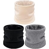 HOPSOOKEN 3 Pack Neck Warmer Gaiters for Men Women Windproof Warm Thermal Fleece Face Ski Mask Winter Scarf for Cold Weather