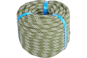 ERFEI 3/8 Inch 120ft Double Braided Polyester Arborist Rope, Heavy Duty Nylon Rope for Anchor, Tree Work, Cargo, Pulling, Sailing(ArmyGreen)