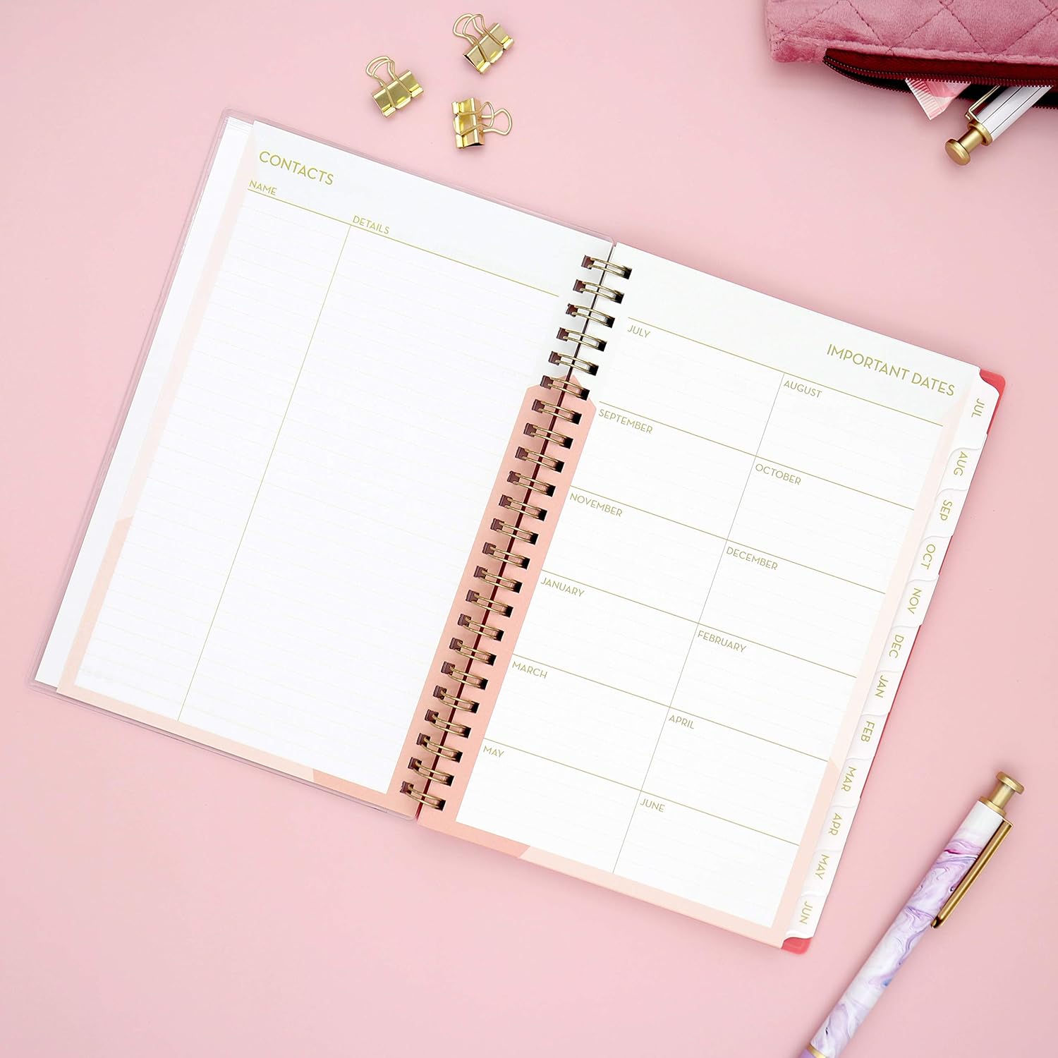 Blue Sky 2020-2021 Academic Year Weekly & Monthly Planner, Flexible Cover, Twin-Wire Binding, 5" x 8", Cali Pink : Office Products