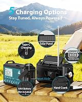Roxicosly 12000mAh Wind Up Solar Radio with Phone Charger AM/FM/SW LED Torch view 4
