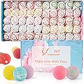 Bath Bombs for Women Gift Set, 50 Pcs Natural Organic Bubble Bathbombs with 10 Rich Scents, Handmade Bubble Bath & Fizzy, for Bubble Bath Spa, Christmas, Birthday, Valentine's, Present Giving
