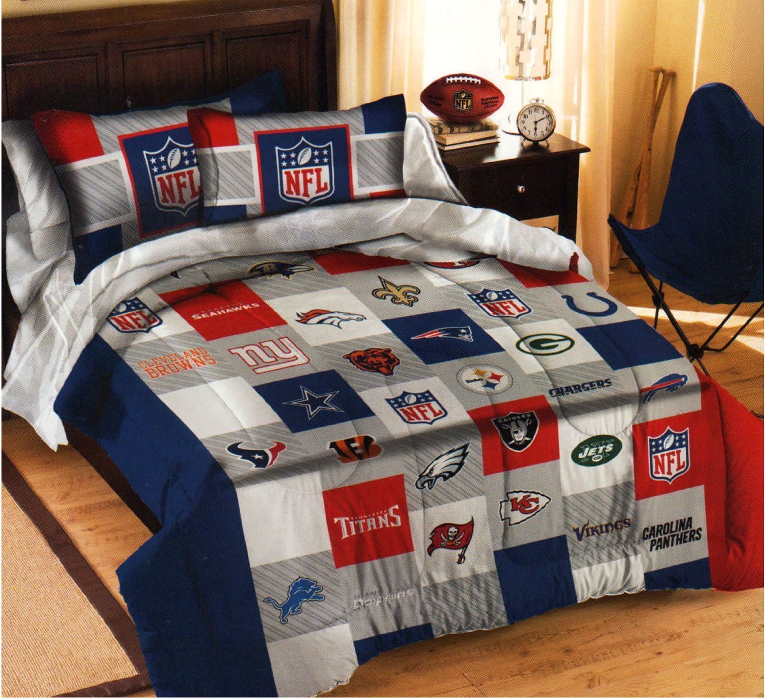 Carolina Panthers NFL Queen 5 Piece Comforter Bedding Team ...