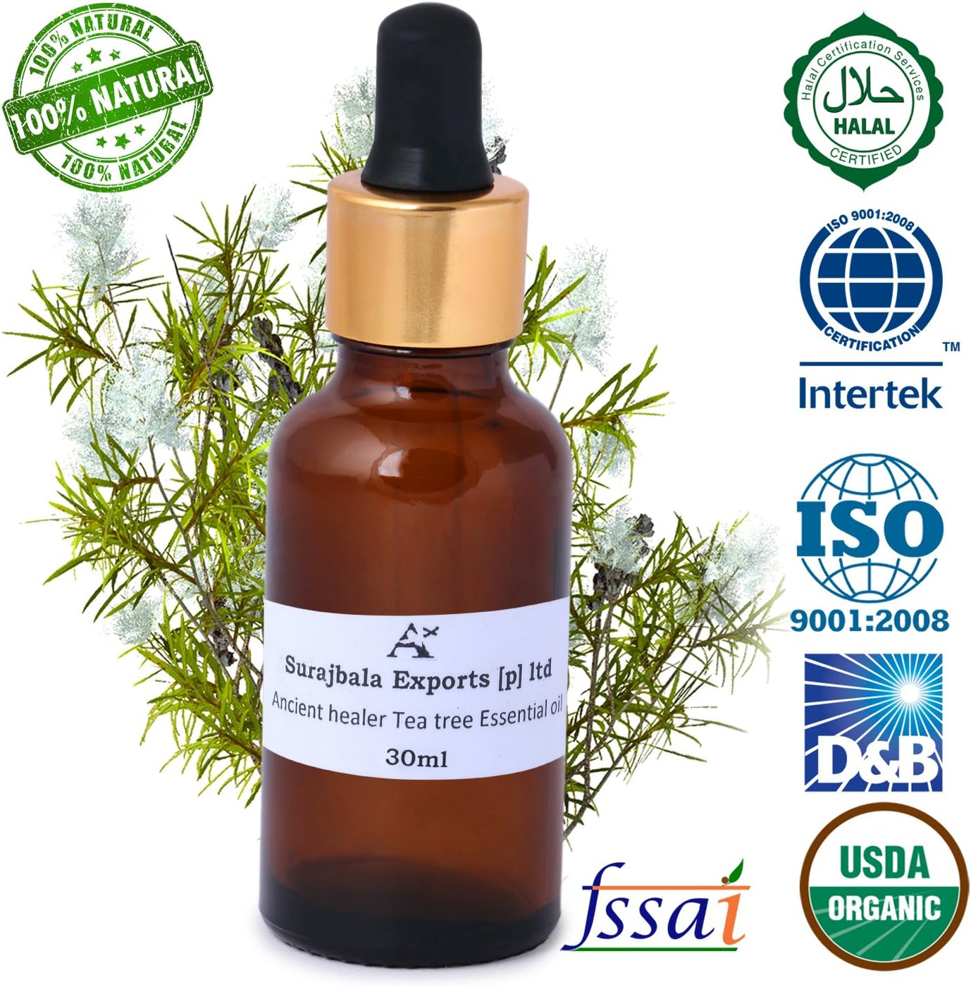 Ancient Healer 100% Natural Tea Tree Essential Oil 30 ml