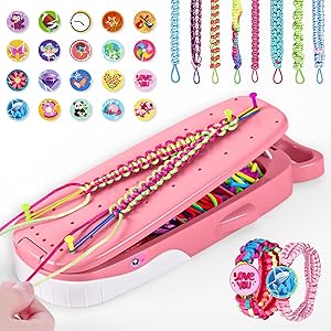 Euclidean Cube Freundschaftsarmband Selber Machen, Armbänder Selber Machen Wal geformt DIY Schmuckbastelsets Handwerk für Mädchen im Alter von 6, Armbänder Selber Machen Kinder-Bastelsets (Rosa)