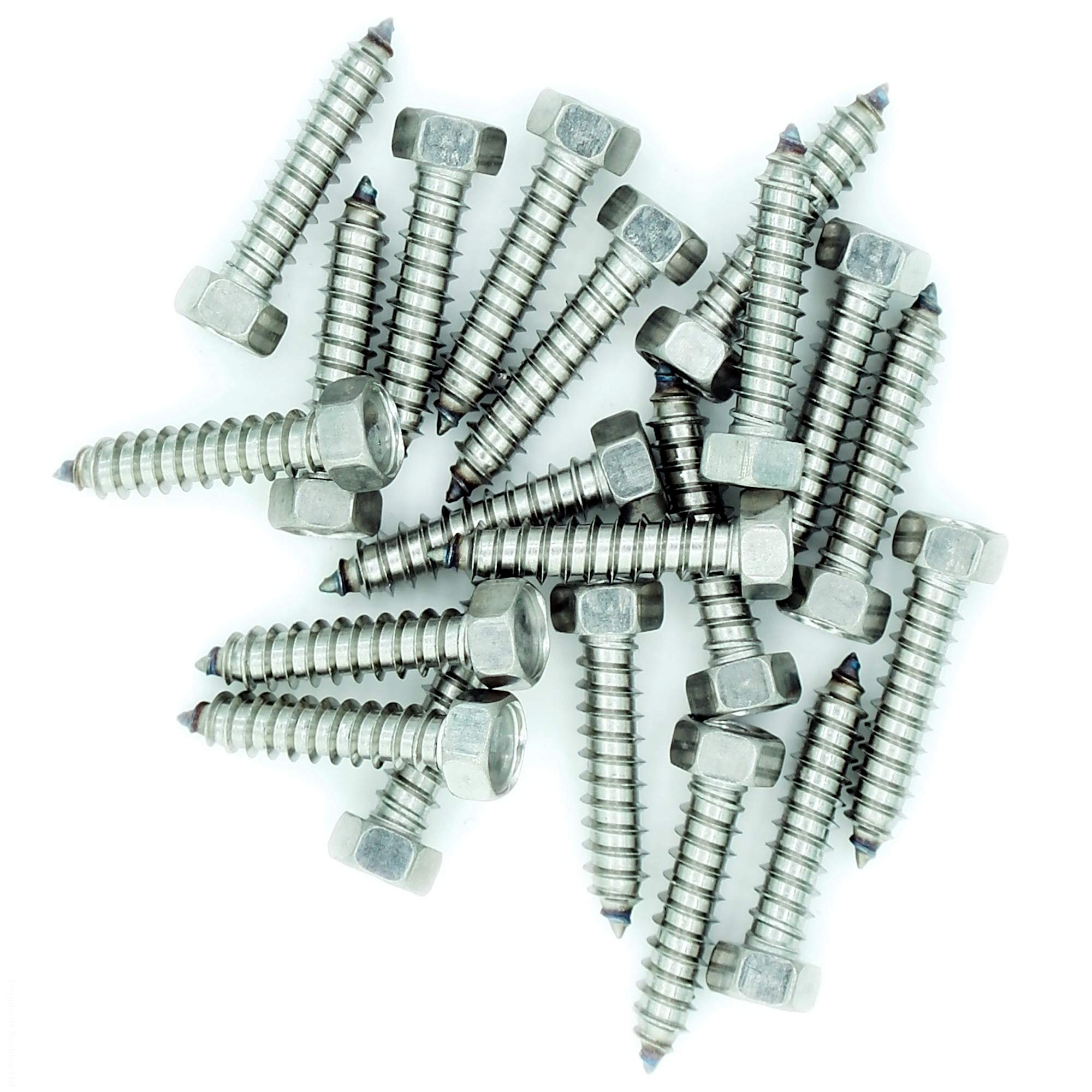 No.7 x 0.4 (3.9mm x 9.5mm) Hex Self-Tapping Screw - Stainless Steel (A2) (Pack of 20)