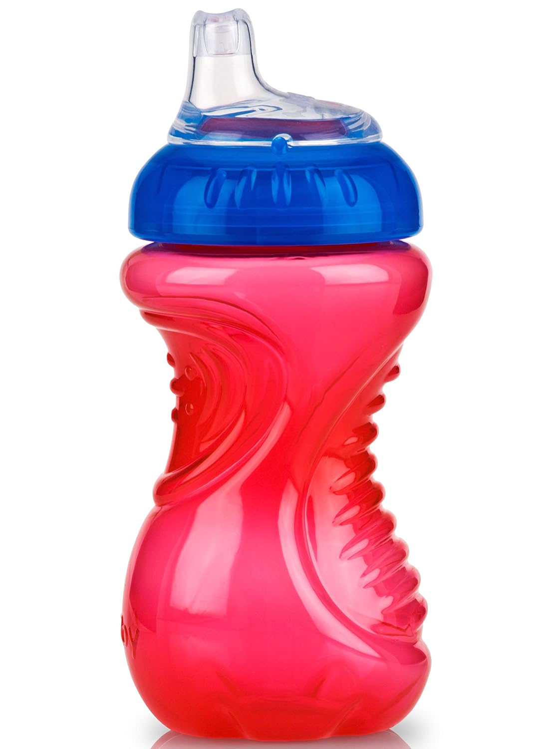 Nuby 2 Piece No Spill Easy Grip Trainer Cup 10 oz, Blue/Red : Baby