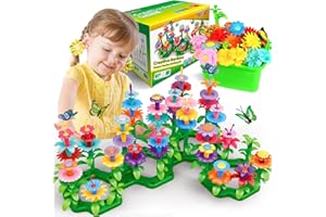 YEEBAY Flower Garden Building Toys for Girls Age 3, 4, 5, 6, 7 Year Old - STEM Gardening Toys for Kids - Stacking Game for Toddlers Play Set - Educational Activity for Preschool (148 PCS)